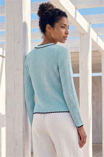 Sequin Detail Trim Knit Cardigan 16328845