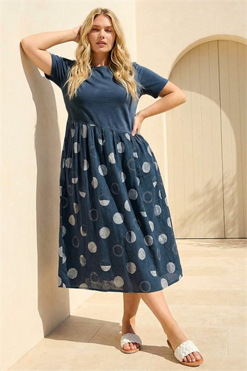 Curve Asymmetric Waist Midi Dress 14864960