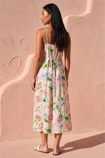 Petite Strappy Button Through Dress 14963188