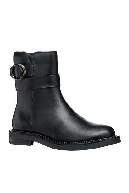 Black Serilda Patent Leather Ankle Boots
