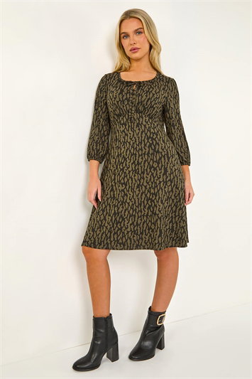 Petite Abstract Tie Front Stretch Jersey 14641440
