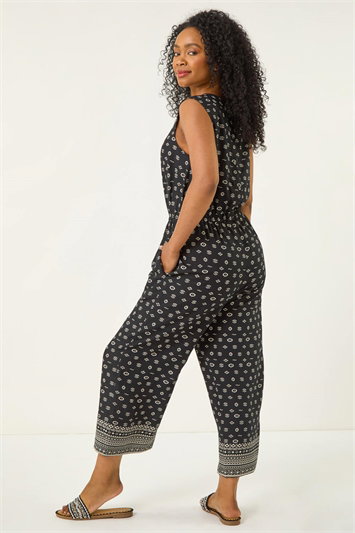 Petite Aztec Print Cropped Jumpsuit 14693708