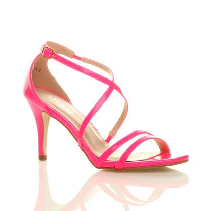 Multi Crossed Straps Buckle High Heeled Sandals