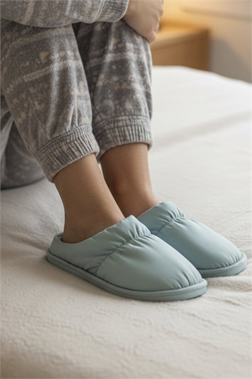 Blue Padded Mule Slipper