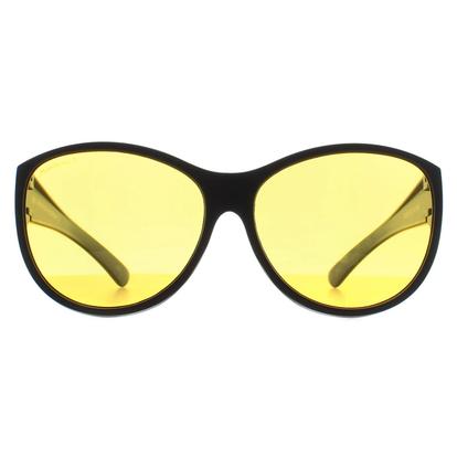 Black Butterfly Matte Black Yellow Polarized Fo8 Fit Over Glasses Night Driving Sunglasses