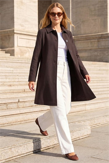 Buttoned Swing Coat 12030419
