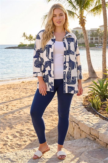 Curve Textured Geometric Shirt 10224460