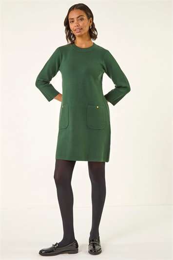 Patch Pocket Knit Dress 14780428