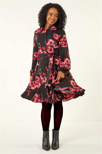 Petite Floral Print Shirt Dress 14802378
