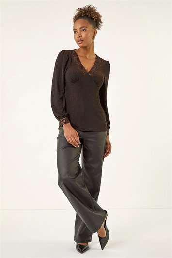 Shimmer Sequin V-Neck Top 19437713