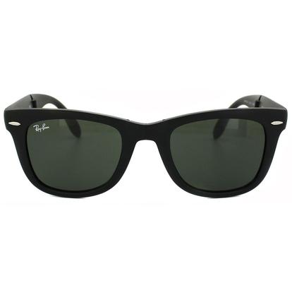 Black Rectangle Matt Black Green Folding Wayfarer 4105 Sunglasses