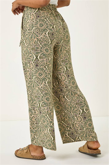 Petite Paisley Print Wide Leg Trouser 18093788