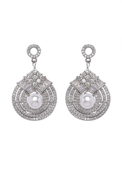 Metallic Pearlescent Radiant Drop Earrings