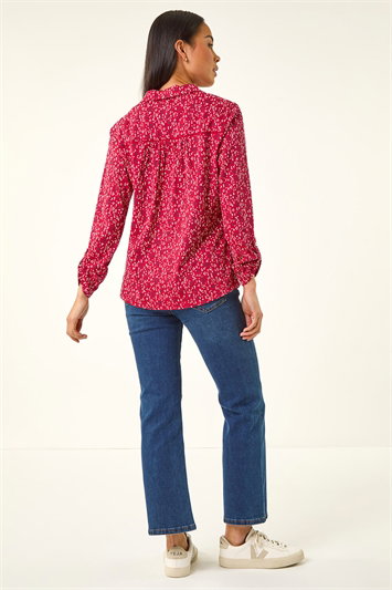 Petite Abstract Spot Stretch Shirt 10224178
