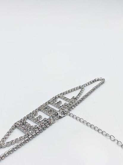 Metallic Rhinestone "Rebel'' Diamonte Choker