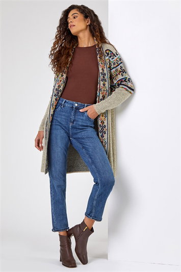 Nordic Patterned Longline Cardigan 16066959