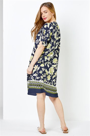 Petite Contrast Floral Print Shirt Dress 14270360