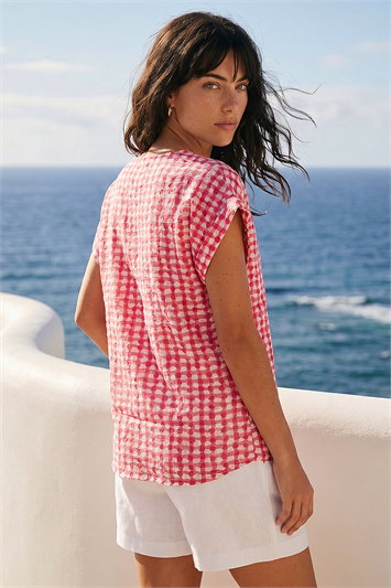 Spotted Dot Print Shell Top 20264072