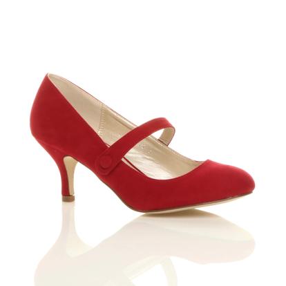 Purple Mid Heel Mary Jane Court Shoes