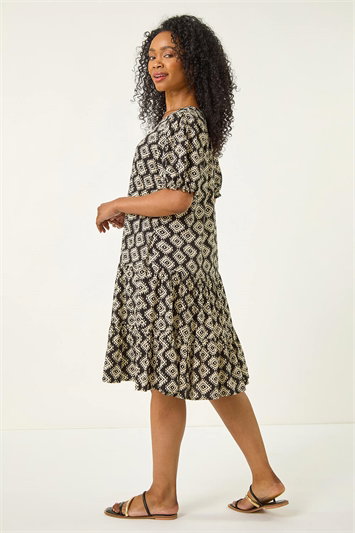 Petite Geo Print Tiered Smock Dress 14745608
