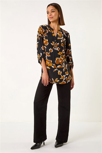 Abstract Print Pleated Shirt 19374096