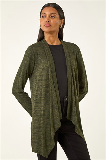Green Waterfall Front Stretch Cardigan