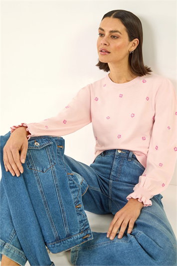 Embroidered Floral Knit Top 16189346