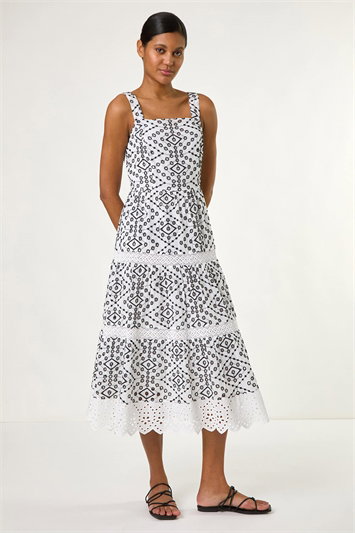 Broderie Strappy Midi Dress 14697308