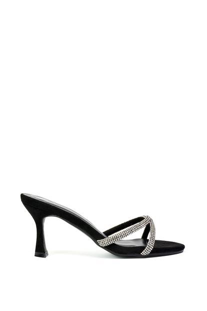 'Abby'  Strappy Diamante Stiletto Heel Sandal Mules M000012111