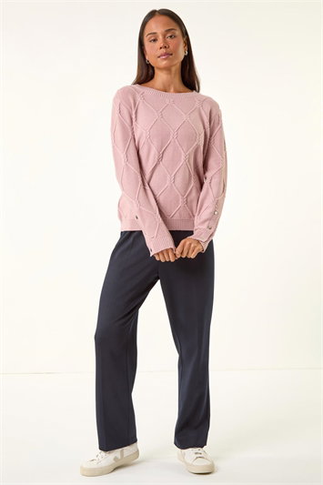 Petite Button Cuff Knit Jumper 16228846