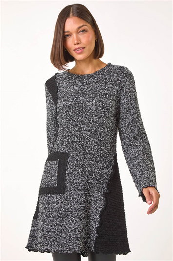 Textured Pocket Detail Longline Jumper 16093218