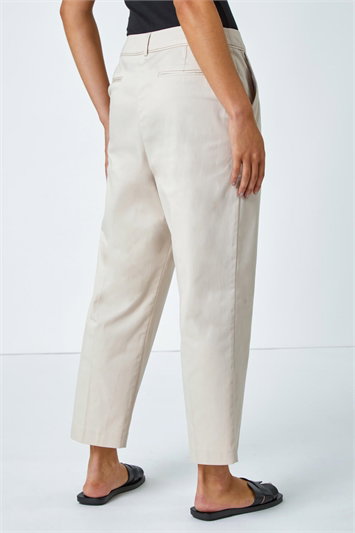 Petite Cotton Ankle Grazer Tapered Trousers 18054888