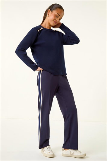 Petite Button Shoulder Knit Jumper 16228760