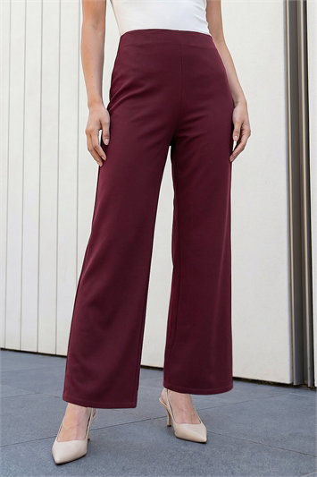 Red Petite Wide Leg Trouser