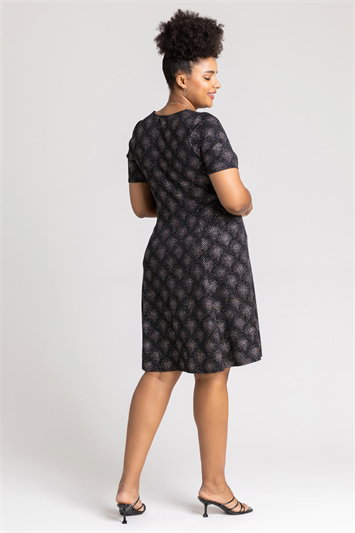 Curve Glitter Print Fit & Flare Skater Dress 14175772