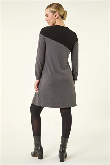 Petite Stretch Animal Colour Block Dress 14469625