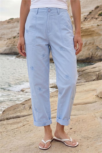 Petite Cotton Embroidered Trouser 18118909