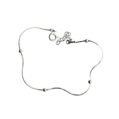 Metallic Italian Bead Chain Sterling Silver Satellite Bracelet