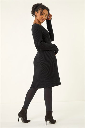 Petite Ribbed Knitted Dress 14758808