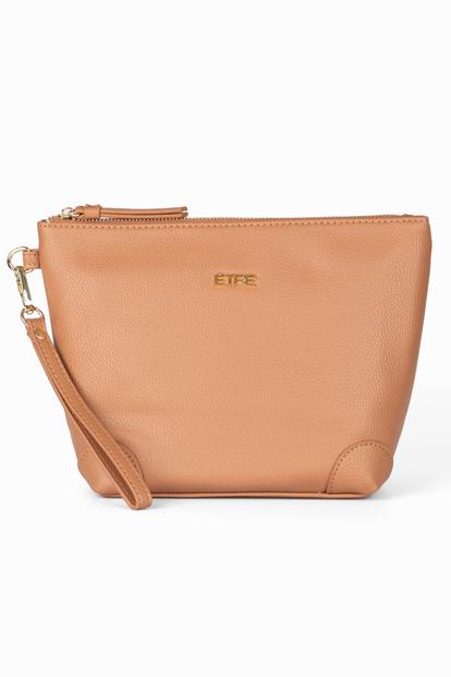 Pink Faux Leather Medium Wash Bag