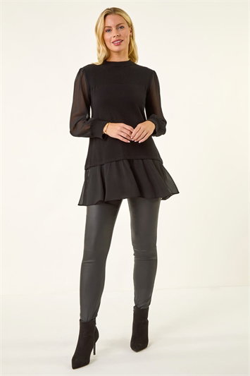Petite Contrast Chiffon Knit Jumper 16307508