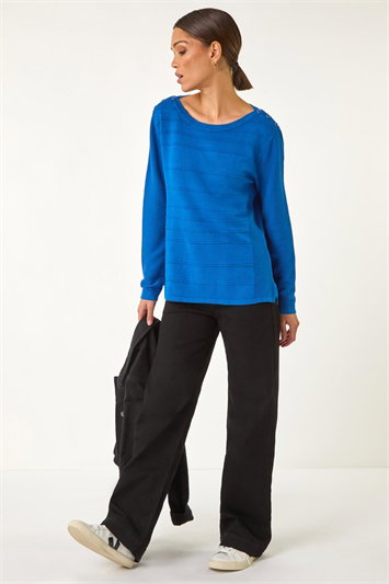 Button Detail Ribbed Jumper 16174309