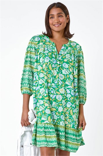 Paisley Border Print Smock Dress 14511734