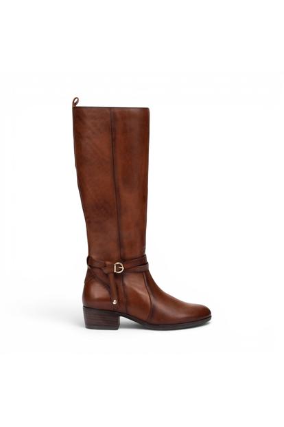 Brown Womens Leather Knee High Boots -W1u-9764