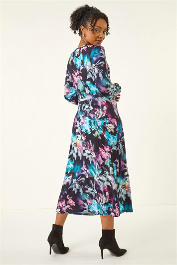 Petite Abstract Stretch Midi Dress 14805960