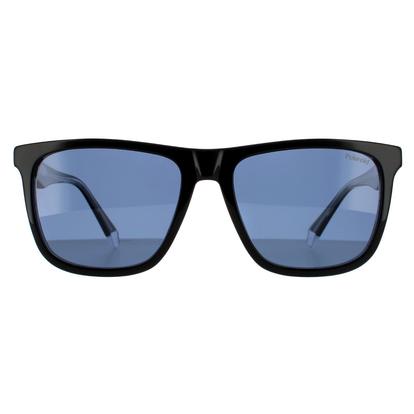 Black Square Black Blue Polarized Sunglasses