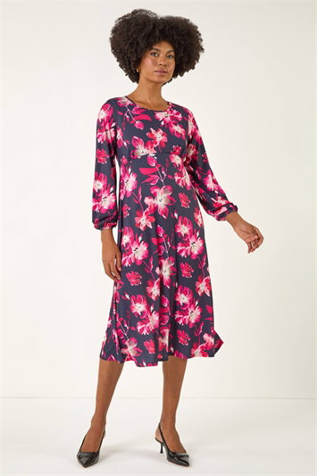 Floral Fit & Flare Midi Dress 14806672