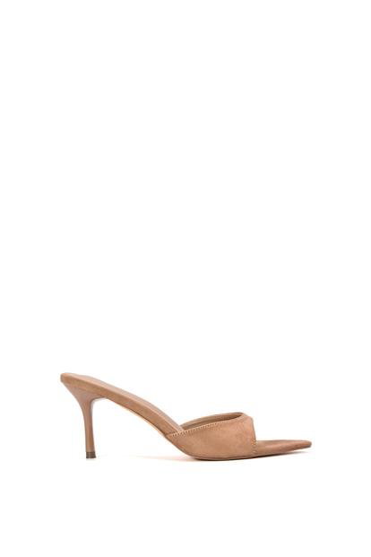 Black 'Janel' Slip On Heeled Mules With Stiletto Heel