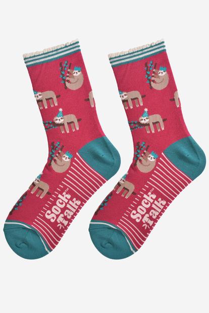 Lazy Sloth Christmas Bamboo Socks M000029474