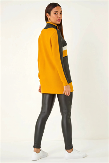 Colour Block Roll Neck Knit 16177396
